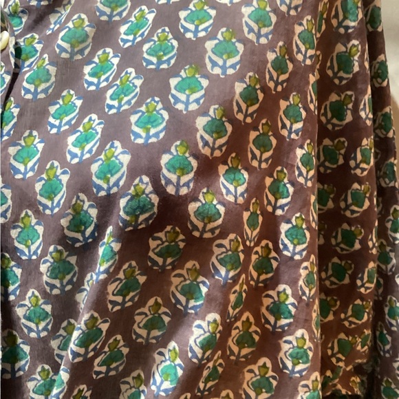 Gretchen Scott Floral Patterned Lightweight Blouse Made in India Size M/L - Picture 7 of 8